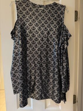 MICHAEL Michael Kors Black Top with Silver Sparkle Detail